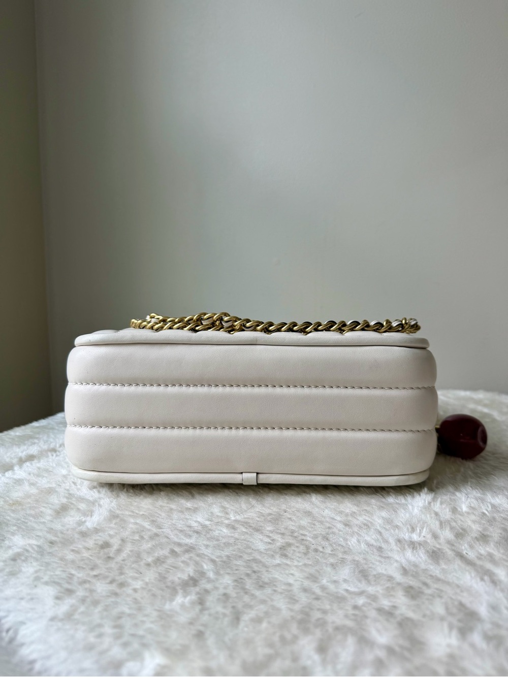 Coach Madison Shoulder Bag With Quilting in chalk off white with charm - Picture 11 of 16